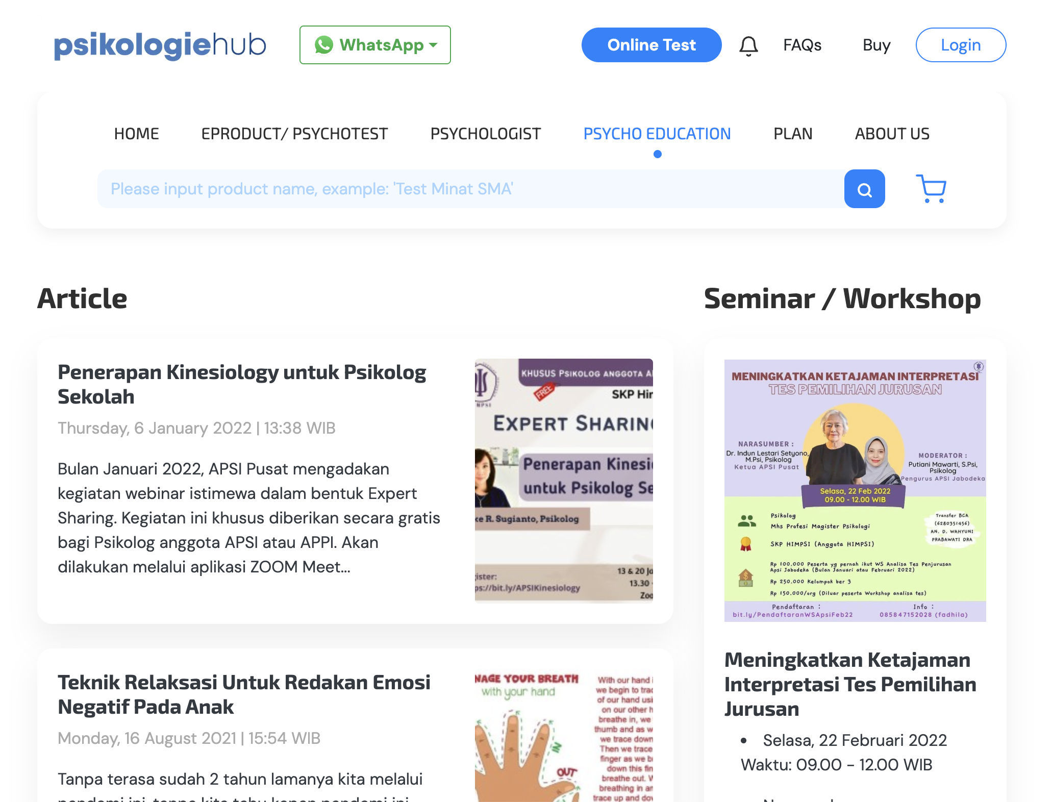 Psikologie - Psychological test Platform screenshot