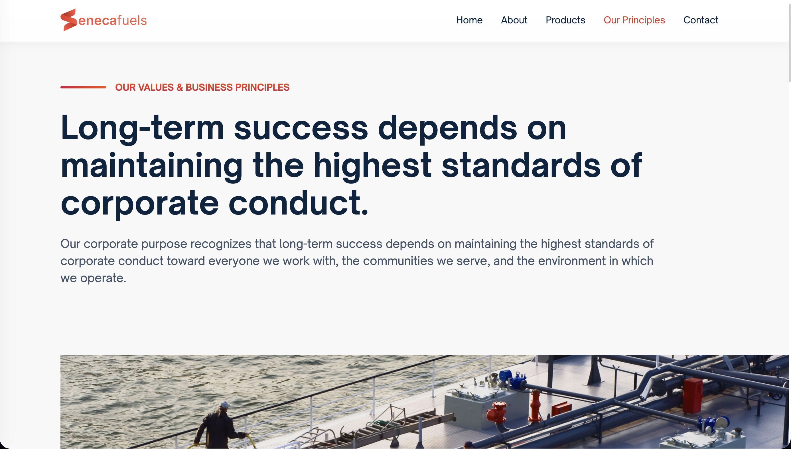 Senecafuels - Oil & Gas Corporate Website screenshot